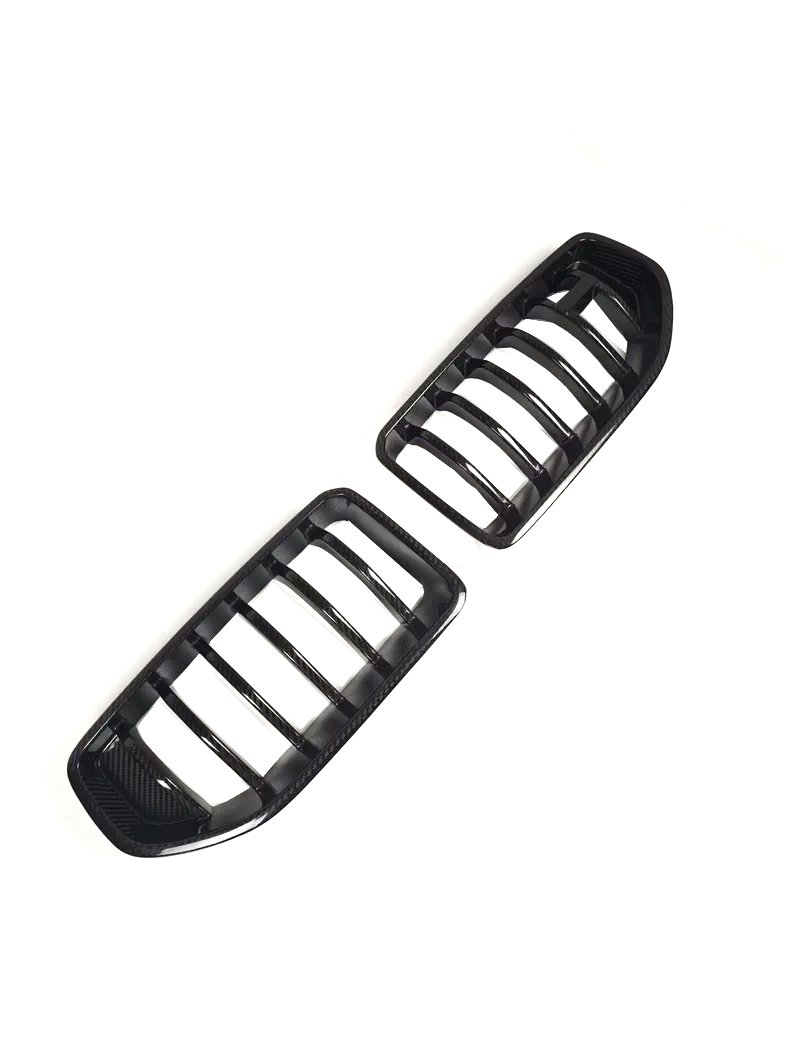 For BMW M2 G87 Dry Carbon Fiber Replacement Front Bumper Grille – AD Style