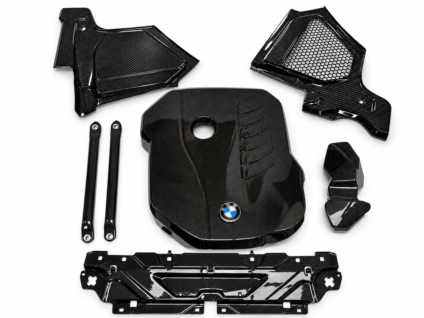 For BMW G42 7-Piece Dry Carbon Fiber Engine Bay Upgrade Kit